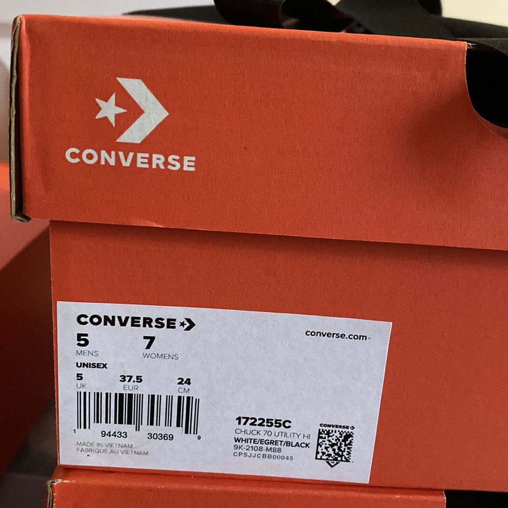 Converse Chuck 70 Utility Hi Shoes - White / Egret / Black - Picture 9 of 13